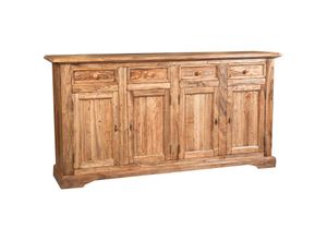 3000005150158 - Biscottini - Küchenschrank im Country-Stil aus massivem Lindenholz mit natürlichem Finish L202xPR45xH103 cm Made in Italy