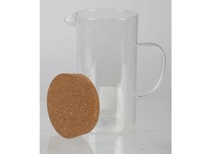 4251699891585 - 6x Karaffe 17L aus Glas mit Korkdeckel Krug für Milch Behälter für Säfte Kannen für Wasser Saft oder Wein ideal für den Küchentisch Abendessen