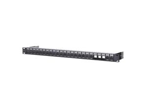 4250184126478 - Modul 19 Zoll Modulträger 1HE 24 Port schwarz unbestückt geschirmt 130920-BK-E - Connect