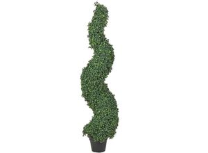 4255664858214 - Beliani - Künstliche Topfpflanze Spiralbaum grün Kunststoff Blätter Material Metall Konstruktion 120 cm Dekoration für Innen und den Außenbereich