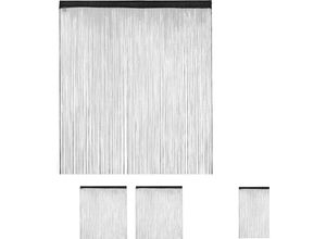 4052025341398 - Relaxdays - 3 x Fadenvorhang schwarz kürzbar Fadengardine Tunneldurchzug für Türen & Fenster Fransenvorhang 145x245 black 4052025341398 - Relaxdays - 3 x Fadenvorhang schwarz kürzbar Fadengardine Tunneldurchzug für Türen & Fenster Fransenvorhang 145x245 black