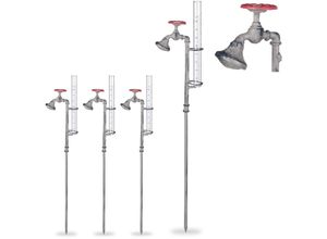 4052025408749 - Relaxdays - 4 x Regenmesser Wasserhahn mit Erdspieß rustikal Deko Niederschlagsmesser 17 cm 7 inch aus Glas Metall grau 4052025408749 - Relaxdays - 4 x Regenmesser Wasserhahn mit Erdspieß rustikal Deko Niederschlagsmesser 17 cm 7 inch aus Glas Metall grau
