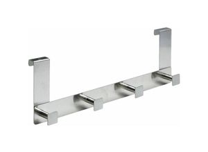 4008057856591 - Hettich - Türgarderobe 4 Haken 400 x 135 x 60 cm Edelstahl eckig Hakenleiste