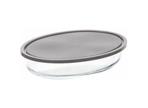 3560239694120 - Secret De Gourmet - Großer ovaler Lebensmittelbehälter aus Glas und Kunststoff oval glasform 30 x 21 cm