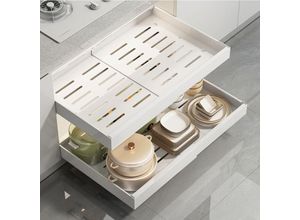 0763527801399 - Sinbinta - Teleskopschublade Verstellbare Ausziehbarer Schrank-Organizer Metall Pull Out Cabinet Organizer Auszug Küchenschrank Küche Organizer