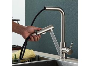 0783798515726 - Hochdruck Wasserhahn Küche Küchenarmatur Ausziehbar Spültischarmatur mit Brause Zwei Wasserstrahlarten Armatur Küche 360° Schwenkbar Mischbatterie