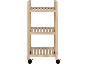 4008838332405 - Rollregal 3 Etagen Acina Maße 35 x 72 x 31 cm Braun Holz natur Polypropylen schwarz - braun - Wenko