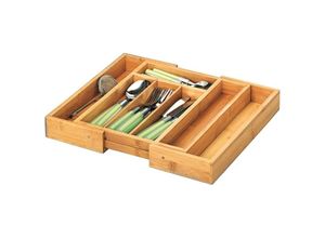 4003368253220 - Present - Besteckkasten Bamboo ausziehbar 5 - Fächer 285-40x33x5cm natur