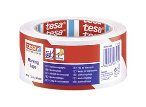 4042448085757 - 60760-00088-15 Bodenmarkierungsband ® Professional Rot Weiß (l x b) 33 m x 50 mm 1 St - Tesa