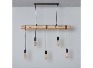 8445044032853 - Ledkia - Hängeleuchte Metall und Holz Yagis Schwarz160 mm