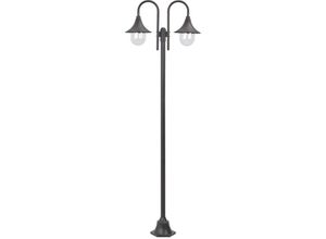 8718475610502 - Bonnevie - Garten-Pollerleuchte E27 220 cm Aluminium 2-Laterne Bronze vidaXL472985