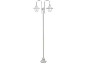 8718475610496 - Bonnevie - Garten-Pollerleuchte E27 220 cm Aluminium 2-Laterne Weiß vidaXL469582