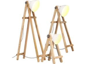 8720286024782 - Bonnevie - Stehlampen 3 Stk Weiß E27 Mango Massivholz vidaXL886925