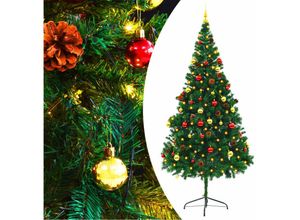 8720286017715 - Vidaxl - Künstlicher Weihnachtsbaum mit Beleuchtung & Kugeln Grün 210 cm Grün