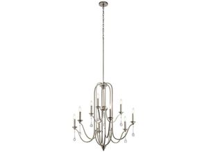 5024005670919 - Lighting QN-KARLEE9 quintiesse Kronleuchter Karlee E14 9x40W Stahl Zinn H87cm Ø864cm dimmbar höhenverstellbar - Elstead