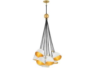 5024005382812 - Elstead - Lighting QN-NULA-15P quintiesse Hängeleuchte Nula E14 15x40W Stahl Muschel weiß Gold H1091cm-1853cm Ø651cm dimmbar höhenverstellbar