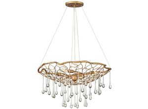 5024005384014 - Lighting QN-LAGUNA-4P quintiesse Kronleuchter Laguna E14 4x40W Stahl Gold brüniert H356cm Ø66cm dimmbar höhenverstellbar - Elstead