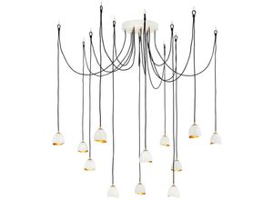 5024005382515 - Elstead - Lighting QN-NULA-12P quintiesse Hängeleuchte Nula E14 (golf ball) 40W Stahl Muschel weiß und Gold  Stahl weiß   Gold L835cm H370cm