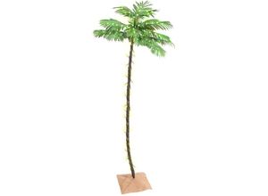 8720287138730 - Vidaxl - Künstliche Palme mit 136 LEDs Warmweiß 220 cm Weiß