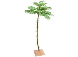 8720287138723 - Vidaxl - Künstliche Palme mit 96 LEDs Warmweiß 180 cm Weiß