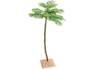 8720287138716 - Vidaxl - Künstliche Palme mit 88 LEDs Warmweiß 150 cm Weiß