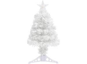 8720286361801 - Vidaxl - Künstlicher Weihnachtsbaum mit Beleuchtung Weiß 64 cm Glasfaser