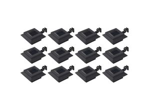 8719883695969 - Bonnevie - Solar-Außenleuchten 12 Stk led Rechteckig 12 cm Schwarz vidaXL274877