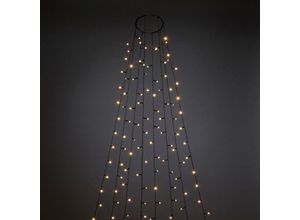 7318306395823 - LED-Baummantel KONSTSMIDE Weihnachtsdeko aussen Christbaumschmuck 8h Timer Lichterketten Gr Dioden 400 St Kabellänge 5 m x Gesamtlänge 9 m schwarz Ring Ø 15 8 Stränge à 50 bernsteinfarbene Dioden vormontiert