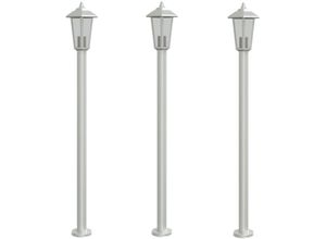 8721102456534 - Wegeleuchten 3 Stk Silbern 120 cm Edelstahl vidaXL - Silber 8721102456534 - Wegeleuchten 3 Stk Silbern 120 cm Edelstahl vidaXL - Silber