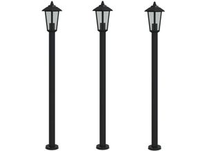 8721102456572 - Wegeleuchten 3 Stk Schwarz 120 cm Edelstahl vidaXL - Schwarz 8721102456572 - Wegeleuchten 3 Stk Schwarz 120 cm Edelstahl vidaXL - Schwarz