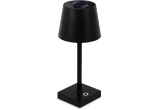 4262371537752 - Spetebo - led Solar Akku Touch Leuchte warm weiß - 26 x 11 cm - Garten Kunststoff Tischlampe in schwarz - Garten Deko Beleuchtung für Terrasse Balkon