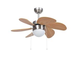 8720286145944 - Bonnevie - Deckenventilator mit Lampe 76 cm Hellbraun vidaXL273044