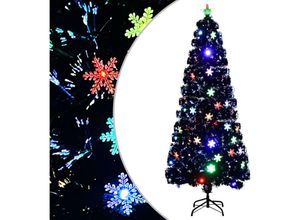 8720286361962 - Vidaxl - Weihnachtsbaum mit LED-Schneeflocken Schwarz 210 cm Fiberoptik Schwarz