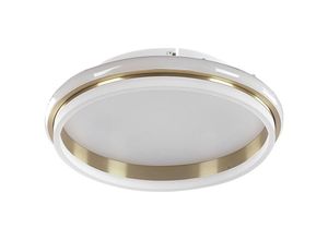 4251682281485 - Beliani - led Deckenleuchte Gold und Weiß Metall Ringförmig Warmweißes Licht Modern für Wohnzimmer Küche Bad Schlafzimmer Esszimmer Flur