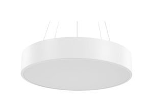 4251682281249 - Led Hängelampe Weiß Stahl und Acryl ø 60 cm Rund Trommelform mit Langem Kabel Modern für Flur Küche Esstisch Wohnküche Hohe Decken Innenräume - Weiß