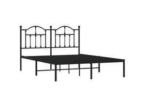 8720845882204 - BettgestellSchlafzimmerbett mit Kopfteil Metall Schwarz 140x200 cm vidaXL