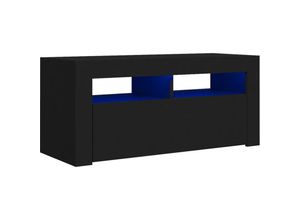 8720286217306 - Bonnevie - TV-SchrankTV-Möbel mit LED-Beleuchtung Schwarz 90x35x40 cm vidaXL