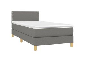 8720287371229 - Bonnevie - BoxspringbettSchlafzimmerbett mit Matratze & led Dunkelgrau 90x190 cm Stoff vidaXL