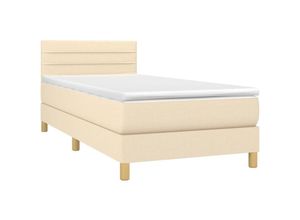 8720287372943 - Bonnevie - BoxspringbettSchlafzimmerbett mit Matratze & led Creme 90x200 cm Stoff vidaXL40776