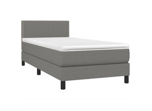 8720287365785 - Bonnevie - BoxspringbettSchlafzimmerbett mit Matratze & led Dunkelgrau 100x200 cm Stoff vidaXL