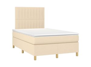 8720287391104 - Bonnevie - BoxspringbettSchlafzimmerbett mit Matratze & led Creme 120x200 cm Stoff vidaXL46781