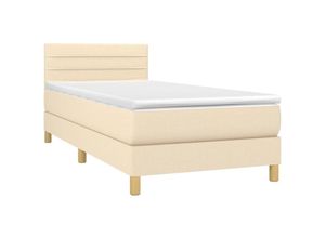 8720287373025 - Bonnevie - BoxspringbettSchlafzimmerbett mit Matratze & led Creme 100x200 cm Stoff vidaXL