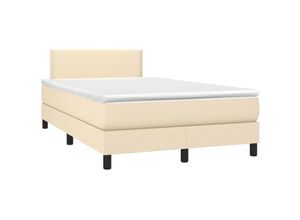 8720287365907 - Bonnevie - BoxspringbettDoppelbett mit Matratze & led Creme 120x200 cm Stoff vidaXL