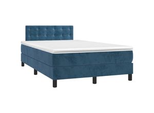 8720287381617 - Bonnevie - BoxspringbettDoppelbett mit Matratze & led Dunkelblau 120x200 cm Samt vidaXL