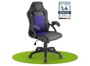 4260565521747 - - Racing Schreibtischstuhl Montreal - ergonomisch höhenverstellbar & gepolstert bis 120 kg - Bürostuhl Drehstuhl pc Gaming Stuhl - violett