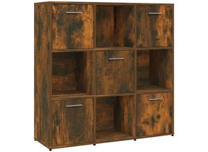 8720286977033 - Bonnevie - Bücherregal Räuchereiche 90x30x90 cm Holzwerkstoff vidaXL853650