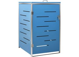 8720286335017 - Mülltonnenbox für 1 Tonne 69x775x1125 cm Edelstahl vidaXL - Blau