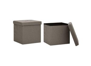 8720286697078 - Bonnevie - Hocker mit Stauraum 2 Stk Taupe Leinenoptik vidaXL758249