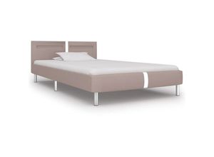 8719883582078 - BettgestellSchlafzimmerbett mit led Cappuccino-Braun Kunstleder 90x200 cm vidaXL