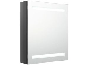 8720286332467 - Bonnevie - LED-SpiegelschrankBad Spiegelschrank fürs Bad Glänzend Grau 50x14x60 cm vidaXL